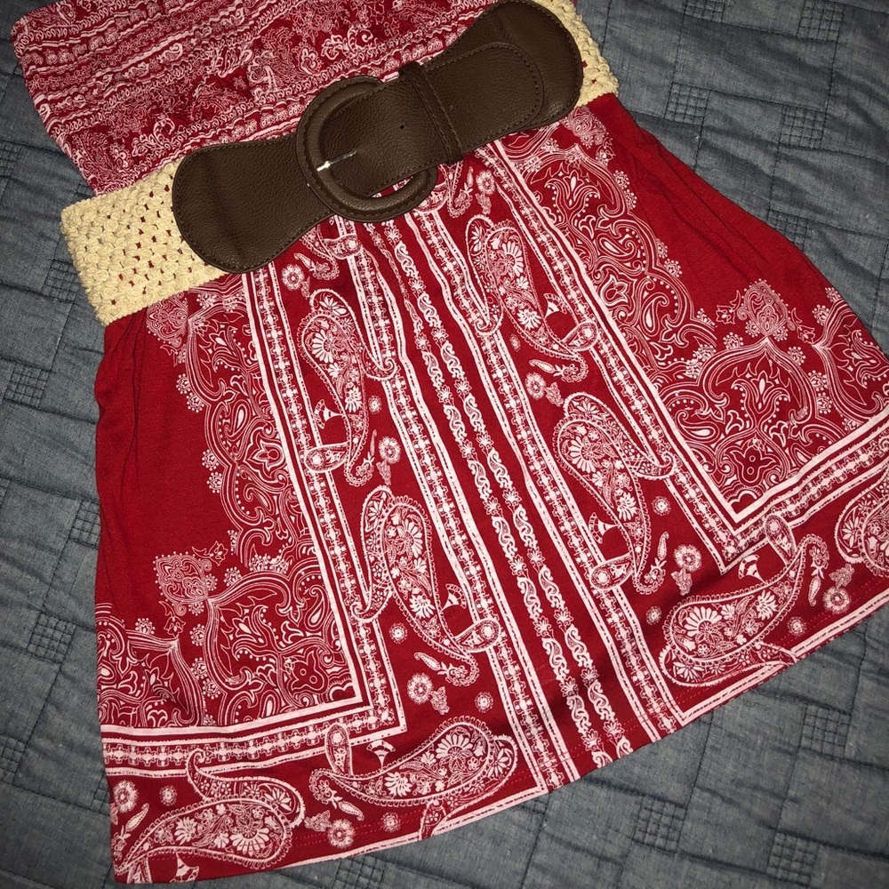 Rustic, stretch, strapless w/belt - Picture 6 of 6